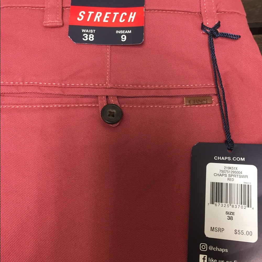Chaps Casual Shorts Pink Stretch Cotton Elastane